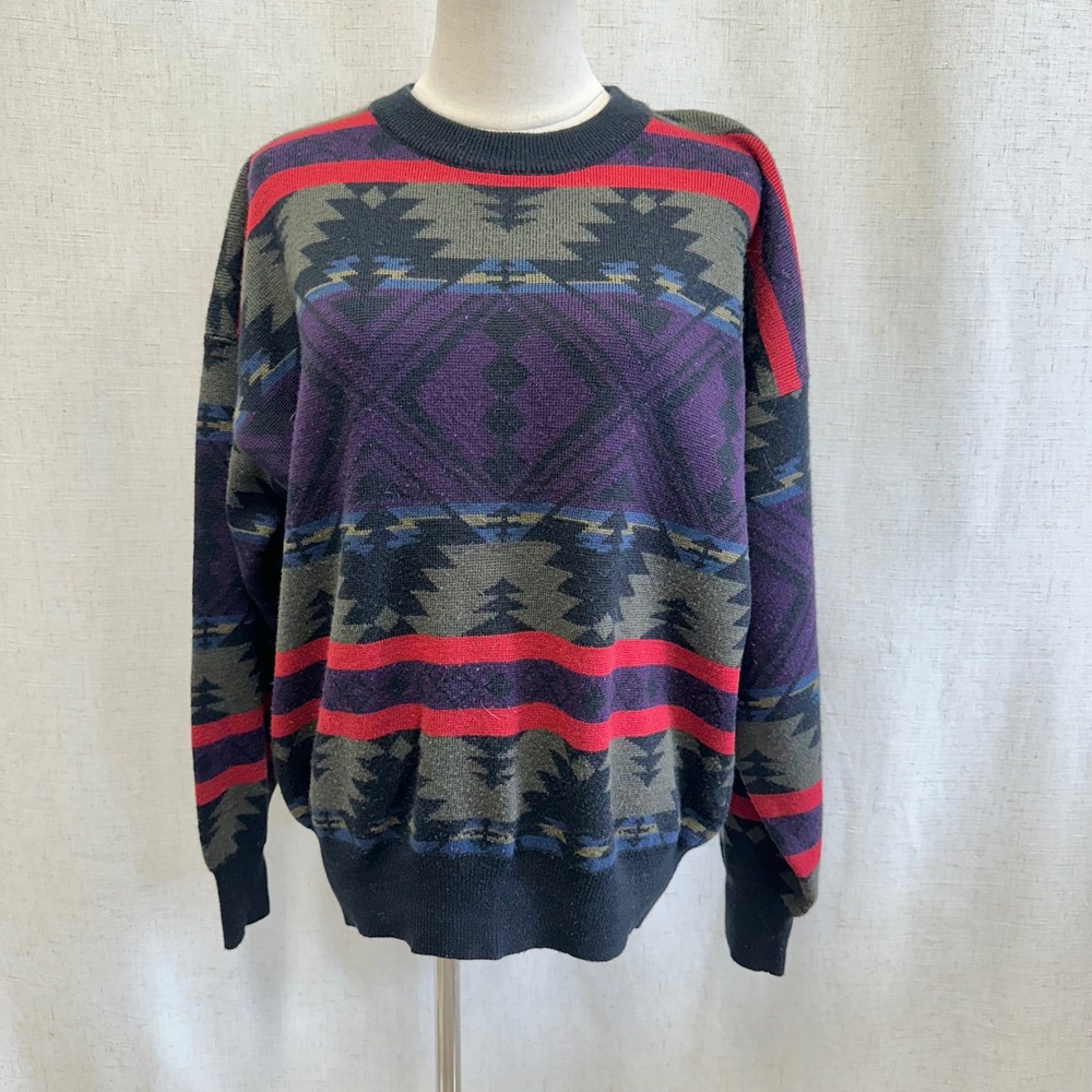Obermeyer‎ Mens Taos Style Wool Blend Geometric Pattern Sweater M